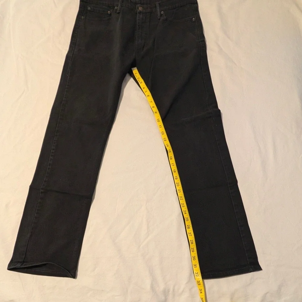 Levis 513 Slim Straight Jeans Mens 36x34 Black Denim Pants 00513-0691